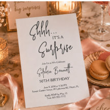 Minimal Moden Surprise Party Script 50th Birthday