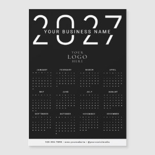 Minimal Modern 2027 Calendar Business Logo Magnet