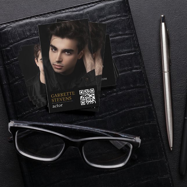 Minimal Modern Actor's Signature Headshot Business Card (Creator Uploaded)