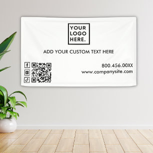 Minimal Modern Add Logo Social Media Event Vinyl Banner