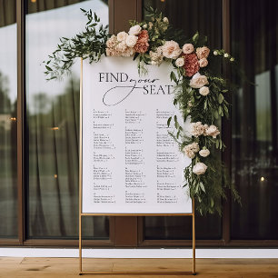 Minimal Modern Alphabetical Wedding Seating Chart