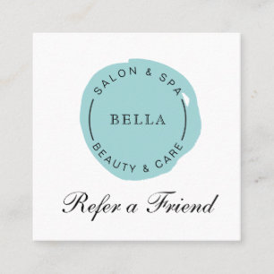 Minimal Modern Aqua Salon and Spa Referral Card