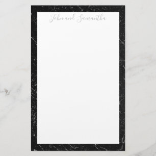 Minimal Modern Black Marble Wedding Stationery