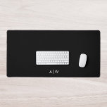 Minimal Modern Black Monogram Initials Office Desk Mat<br><div class="desc">Create your own custom desk mat for your office featuring minimalist design and modern personalised monogram initials.</div>
