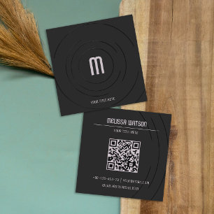 Minimal modern black & white fresh square business card