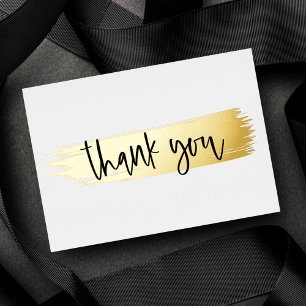   Minimal Modern Black White Gold Script Thank You