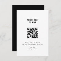 Minimal Modern Black White Online QR Code Wedding