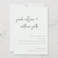 Minimal Modern Black White Script Rehearsal Dinner