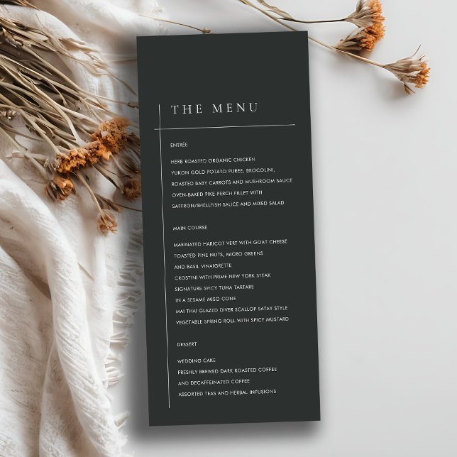 MINIMAL MODERN BLACK & WHITE TYPOGRAPHY WEDDING MENU (Creator Uploaded)