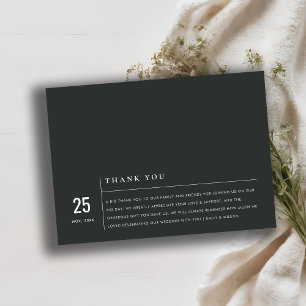 MINIMAL MODERN BLACK & WHITE TYPOGRAPHY WEDDING THANK YOU CARD