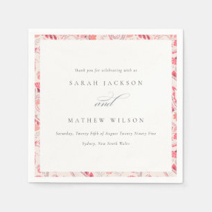 Minimal Modern Blush Paisley Typography Wedding Napkin