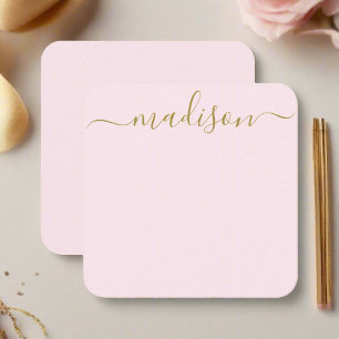 Minimal Modern Blush Pink & Gold Typography  Card