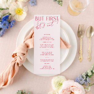 Minimal Modern Blush PInk & Magenta Wedding Menu