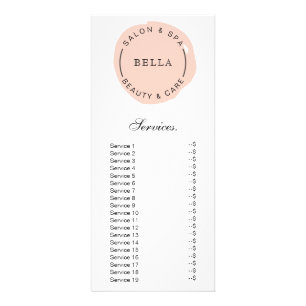 Minimal Modern Blush Salon Services rack card