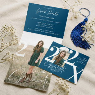 Minimal Modern Bold Graduation Year Arch Photo Tri-Fold Invitation