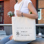 MINIMAL MODERN BOLD TYPOGRAPHY WEDDING BRIDE TRIBE TOTE BAG<br><div class="desc">A perfect wedding collection for those looking for a tastefully done; modern, Scandinavian bold minimal theme. Personalise it with your name, your wedding date, and be sure to include a special message. Lots of designs to choose from and lots of items to coordinate with. Available in 4 background colours- black,...</div>