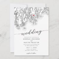Minimal Modern Boothbay Harbour Maine Map Wedding