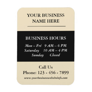 Minimal Modern Business Hours Magnet