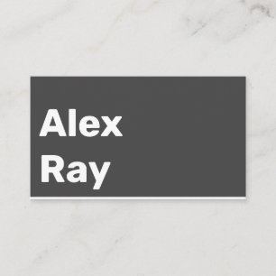 Minimal Modern Charcoal White Business Card