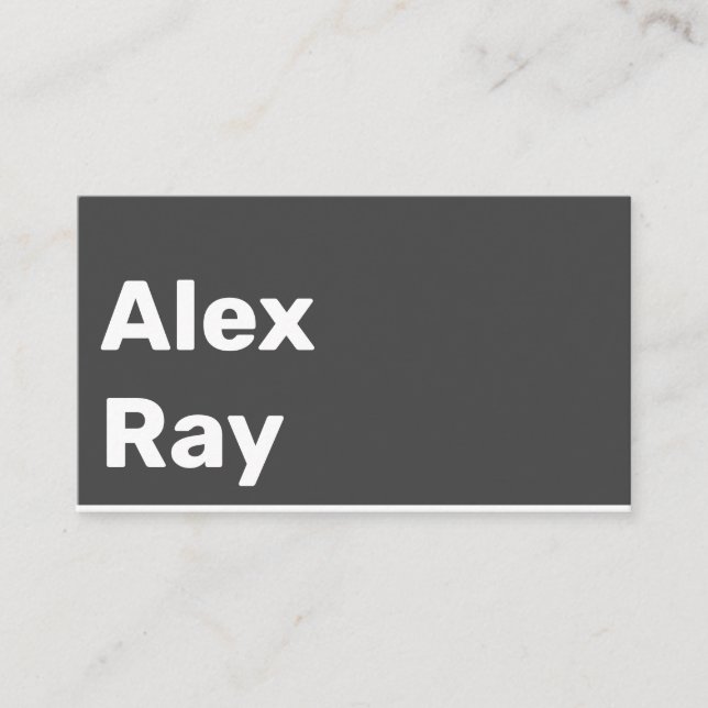 Minimal Modern Charcoal White Business Card (Front)