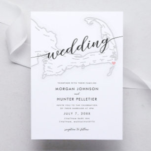 Minimal Modern Chatham Bars Inn Wedding Invitation