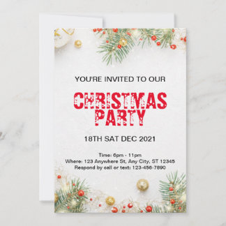 Minimal Modern Christmas Party Invitation
