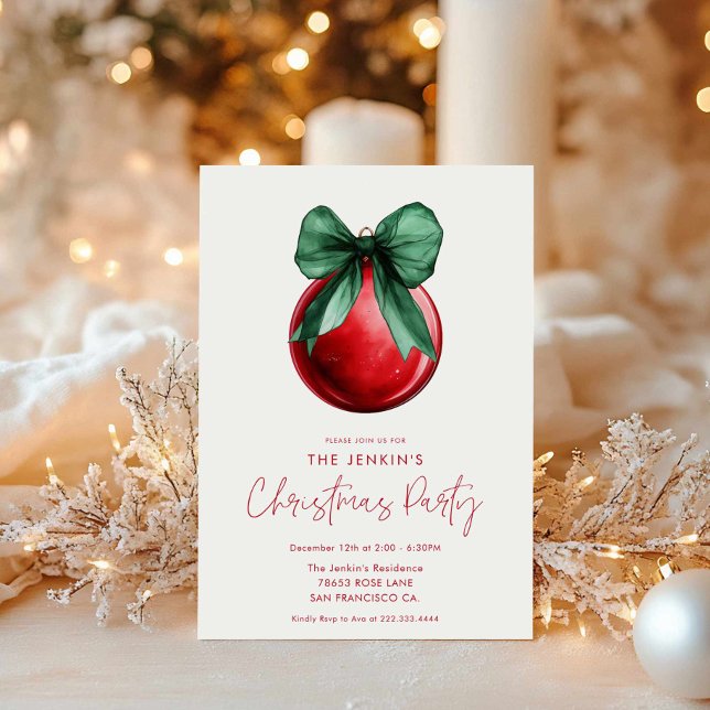 Minimal Modern Christmas Party Invitation (Minimal Modern Christmas Party Invite)