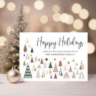 Minimal Modern Christmas Trees Holiday Card