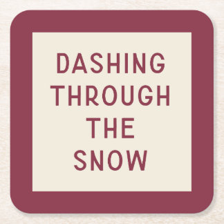 Minimal Modern Christmas Typography Coaster 