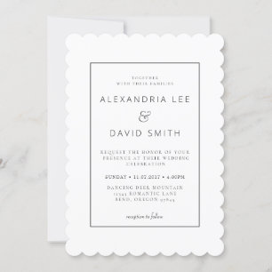Minimal Modern Classic Black and White Wedding Invitation