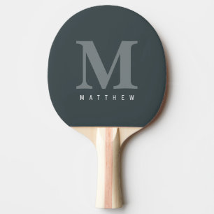 Minimal Modern Classic Monogrammed Green Custom Ping Pong Paddle