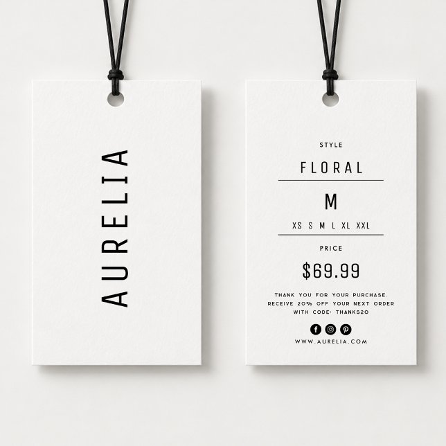 Minimal Modern Clothing Brand Hang Tag (Creator Uploaded)