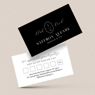 Minimal Modern Club Card Custom Monogram Black