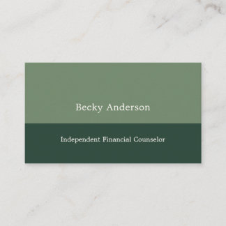 Minimal Modern Counsellor Forest Moss Green Business Card