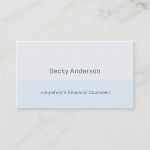 Minimal Modern Counsellor Pale Silver Blue Business Card