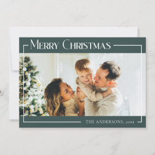 Minimal Modern Custom Family Photo Christmas Holiday Card
