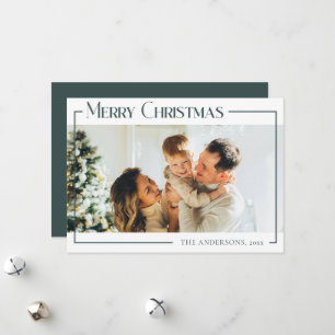 Minimal Modern Custom Family Photo Christmas Holiday Card