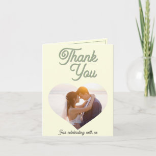 Minimal Modern Custom Photo Wedding Thank You Card