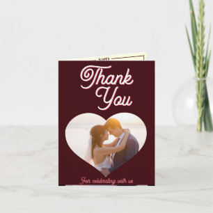 Minimal Modern Custom Photo Wedding Thank You Card