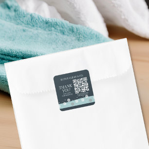 Minimal Modern Dark Blue Cleaning Services  Square Sticker