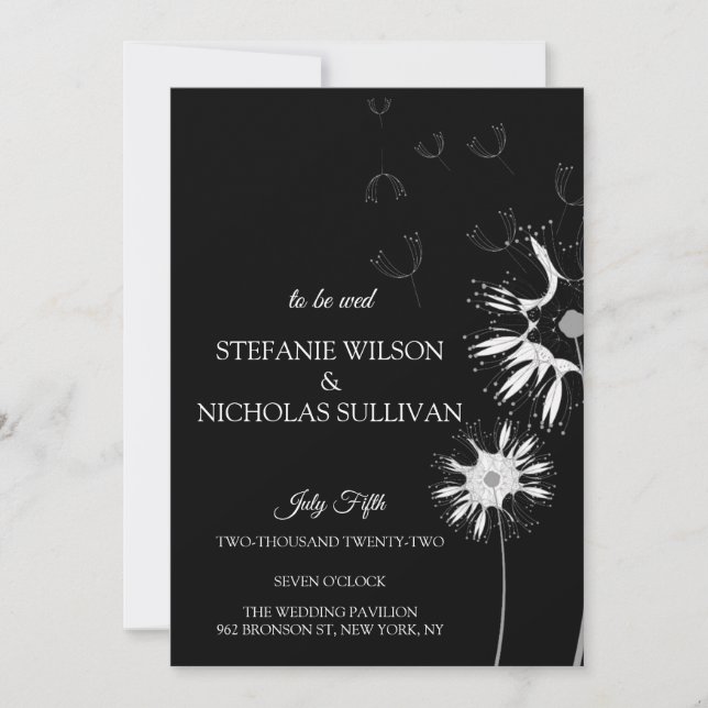 Minimal Modern Delicate Floral Monogram Wedding Invitation (Front)