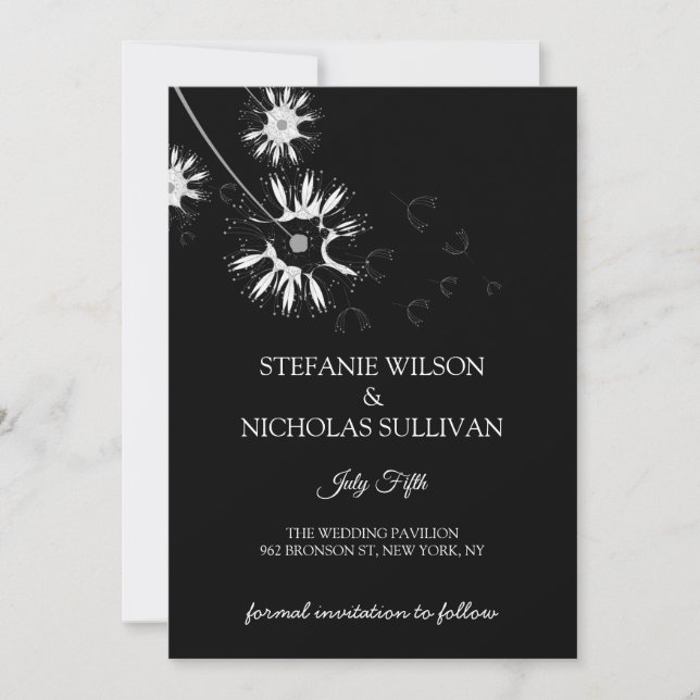Minimal Modern Delicate Floral Monogram Wedding Save The Date (Front)