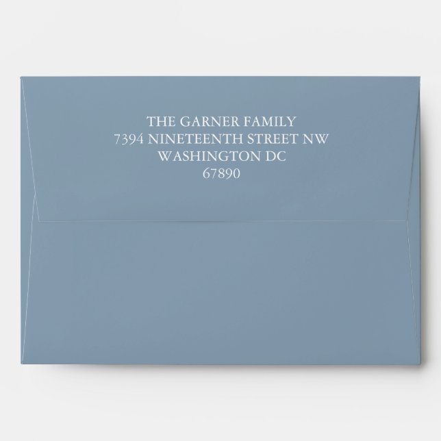 Minimal Modern Dusty Blue Matching Bat Mitzvah   Envelope (Back (Top Flap))