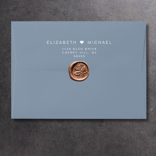 Minimal Modern Dusty Blue Wedding Invitation Envelope