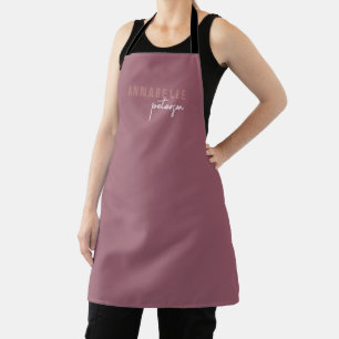 Minimal Modern Dusty Rose Elegant Script Apron