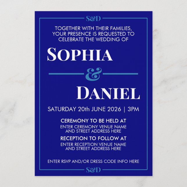 Minimal Modern Editable Wedding Invitation (Front)