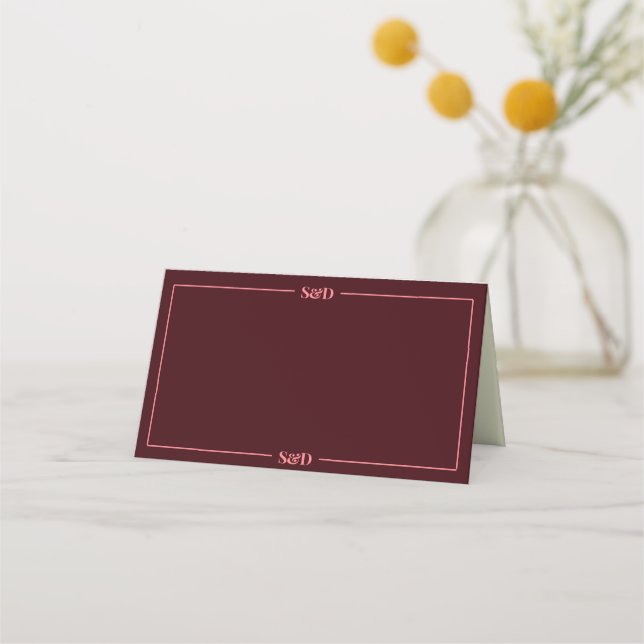 Minimal Modern Editable Wedding Place Card (Front)