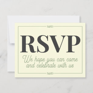 Minimal Modern Editable Wedding RSVP Card