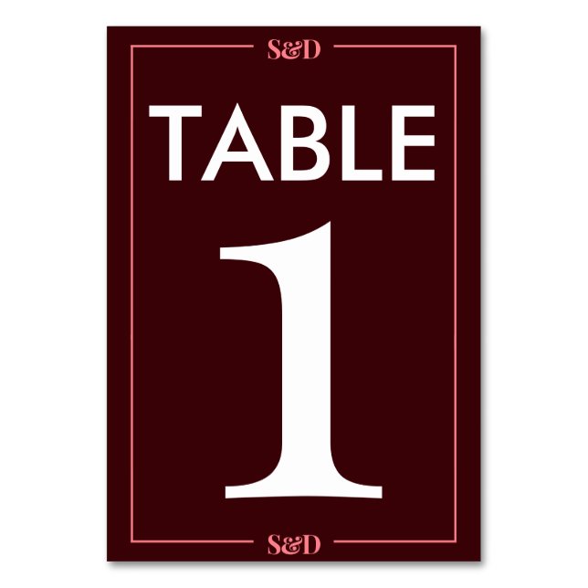 Minimal Modern Editable Wedding Table Number (Front)