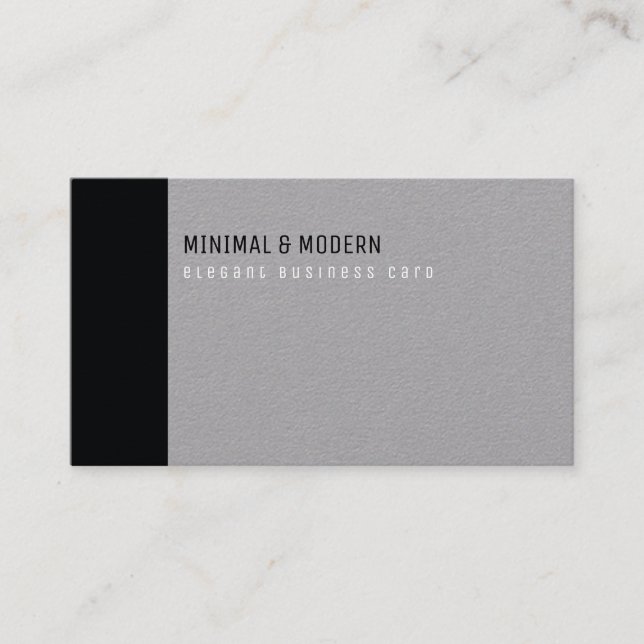 minimal & modern elegant black/grey business card (Front)